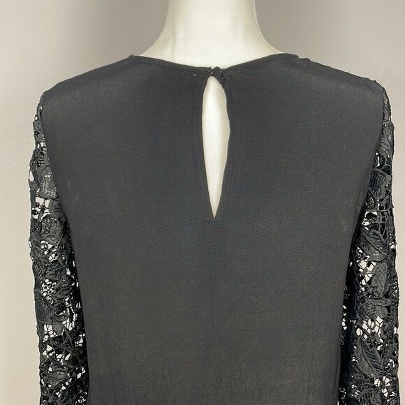 ASTR Black Long Sleeve Floral Lace Mini Dress. Size Large. Witchy, Goth Style. - Picture 9 of 15
